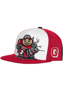 Mitchell and Ness Ohio State Buckeyes Red Mascot Flat Brim Youth Snapback Hat
