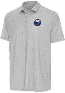 Antigua Buffalo Sabres Mens Navy Blue Botanic Short Sleeve Polo