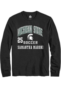 Samantha Maroni Michigan State Spartans Black NIL Arch Logo Long Sleeve Player T Shirt