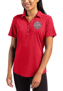 Cutter and Buck Indiana Hoosiers Womens Crimson 2025 CFP National Champions Forge Eco Polo Short S..