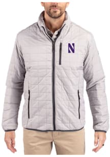 Cutter and Buck Northwestern Wildcats Mens Anthracite Rainier PrimaLoft Big and Tall Lined Jacket