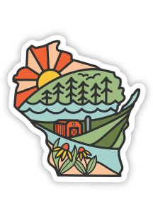 Wisconsin drawing landscape Stickers - White