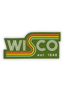 Wisconsin retro type Stickers