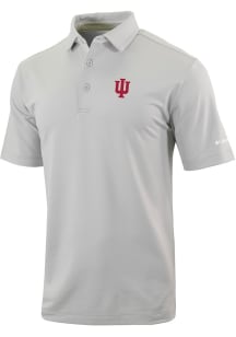 Columbia Indiana Hoosiers Mens Grey Heat Seal Even Lie Short Sleeve Polo
