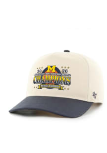 47 Michigan Wolverines 2026 NCAA D1 Men's Basketball Champs Screen Print Hitch Adjustable Hat - Na..