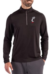 Cutter and Buck Cincinnati Bearcats Mens Black Coastline Long Sleeve Qtr Zip Pullover