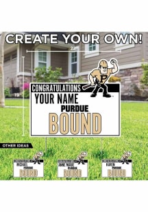 Purdue Boilermakers Personalized School Bound Yard Sign - White
