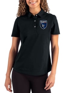 Cutter and Buck San Jose Earthquakes Womens Black Advantage Short Sleeve Polo Shirt