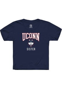 Summit Sportswear UConn Huskies Youth Navy Blue Sister Short Sleeve T-Shirt
