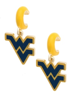 West Virginia Mountaineers Logo Hoop Womens Earrings
