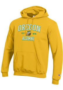 Champion Oregon Ducks Mens Yellow Est Alumni Powerblend Long Sleeve Hoodie