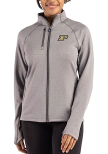 Cutter and Buck Purdue Boilermakers Womens Graphite Peshastin Long Sleeve Full Zip Jacket