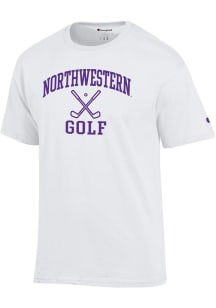 Champion Northwestern Wildcats White Golf Icon Jersey Short Sleeve T Shirt