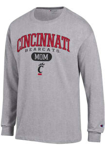 Champion Cincinnati Bearcats Grey Pill Box Mom Jersey Long Sleeve T Shirt