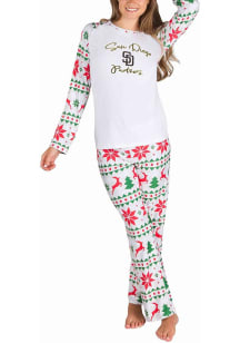 Concepts Sport San Diego Padres Womens White Holiday Tidings PJ Set