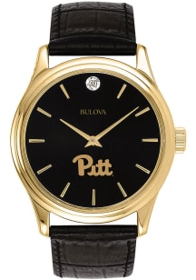 Bulova Pitt Panthers Leather Mens Watch