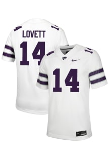 Maxwell Lovett  Nike K-State Wildcats White NIL Name And Number Football Jersey