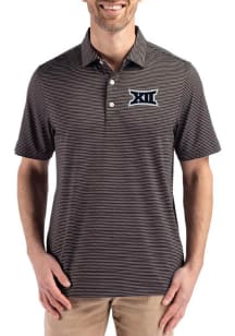 Cutter and Buck Big 12 Mens Black Forge Eco Fine Line Short Sleeve Polo
