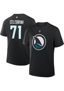 Macklin Celebrini San Jose Sharks Black Alternate Short Sleeve Player T Shirt