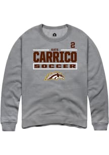 Kate Carrico Western Michigan Broncos Mens Grey NIL Stacked Box Player Crew