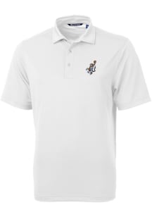 Cutter and Buck Auburn Tigers Mens White Virtue Eco Pique Basketball Aubie Short Sleeve Polo