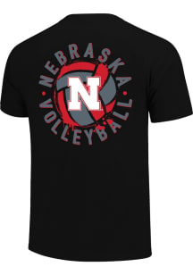 Nebraska Cornhuskers Youth Black Painted Volleyball Short Sleeve T-Shirt