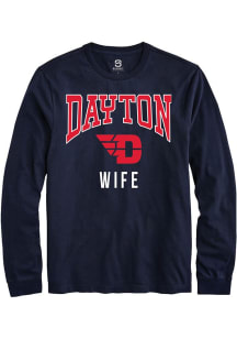 Summit Sportswear Dayton Flyers Navy Blue Wife Long Sleeve T Shirt
