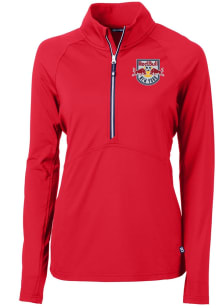 Cutter and Buck New York Red Bulls Womens Red Adapt Eco Qtr Zip Pullover