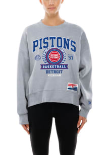 New Era Detroit Pistons Womens Ash Throwback Crew Sweatshirt