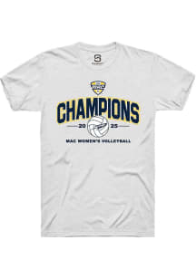 Summit Sportswear Toledo Rockets White MAC 2025 Volleyball Champions Short Sleeve T Shirt