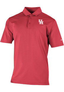 Columbia Houston Cougars Mens Red Heat Seal Double Hit Short Sleeve Polo
