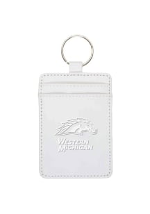 Western Michigan Broncos Leatherette Vertical ID Keychain - White