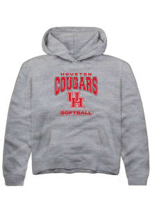 Summit Sportswear Houston Cougars Youth Graphite Softball Long Sleeve Hoodie