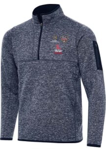 Antigua Ole Miss Rebels Mens Navy Blue 2025 Sugar Bowl Champions Fortune Long Sleeve Qtr Zip Pullo..