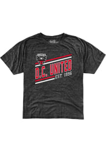 Original Retro Brand DC United Boys Black Curved Slant Short Sleeve T-Shirt