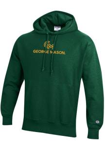 Champion George Mason University Mens Green Reverse Weave Long Sleeve Hoodie