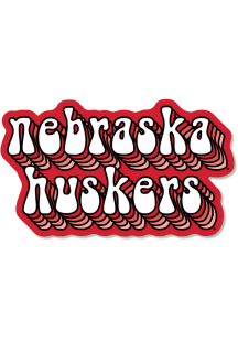 Nebraska Cornhuskers 2" Huskers Bubble Text Dizzler Stickers - Red