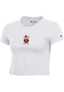 Champion Cincinnati Bearcats Womens White Cropped Baby Tee Short Sleeve T-Shirt