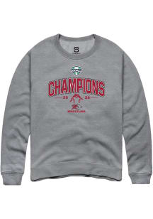 Summit Sportswear Rider Broncs Mens Grey MAC 2026 Wrestling Champions Long Sleeve Crew Sweatshirt
