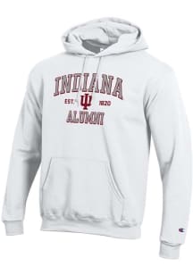 Champion Indiana Hoosiers Mens White Est Alumni Powerblend Long Sleeve Hoodie