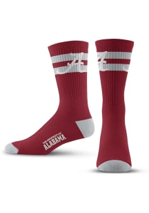 Alabama Crimson Tide TMC 2 Stripe Mens Crew Socks