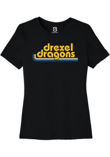 Summit Sportswear Drexel Dragons Womens Black Stripes Short Sleeve T-Shirt