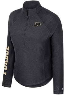 Colosseum Purdue Boilermakers Womens Black Gravity Qtr Zip Pullover
