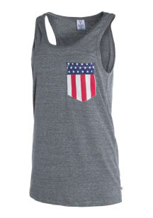 Americana Mens Grey Pocket Short Sleeve Tank Top