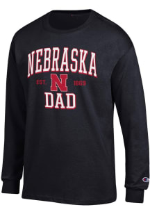 Champion Nebraska Cornhuskers Black Est Date Dad Jersey Long Sleeve T Shirt