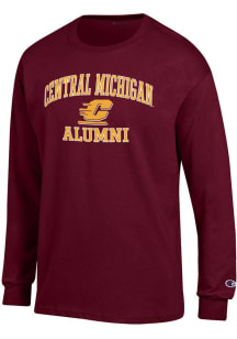 Champion Central Michigan Chippewas Maroon Mascot Alumni Jersey Long Sleeve T Shirt