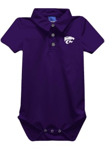 Vive La Fete K-State Wildcats Baby Purple Team Short Sleeve One Piece Polo