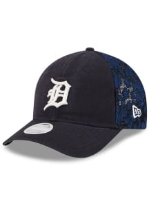 New Era Detroit Tigers Navy Blue Floral Mesh 9FORTY M Crown Womens Adjustable Hat