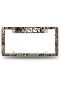 San Jose Sharks Camo Mossy Oak All Over Chrome License Plate Frame - White