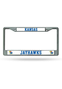Kansas Jayhawks Premium Chrome License Plate Frame - Silver